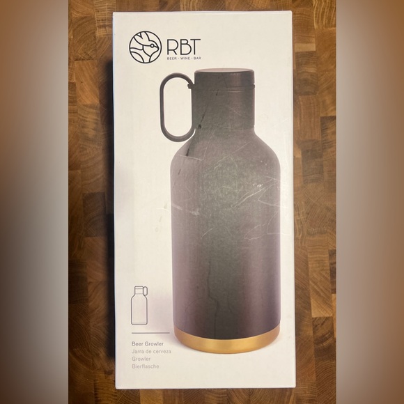 RBT Beer Growler by Rabbit 64oz Black Metal Double Wall Jug Container - Picture 2 of 7
